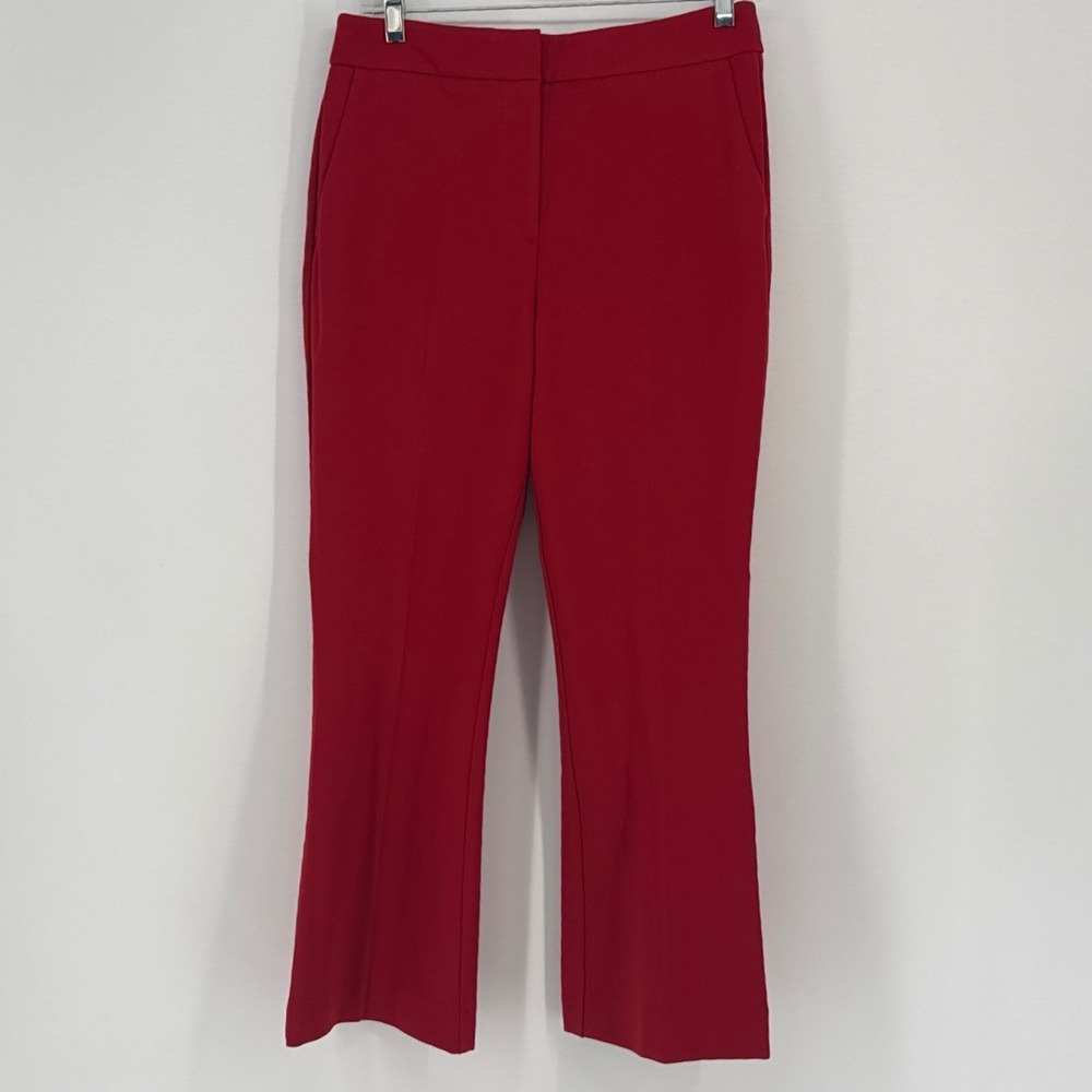 Boden Richmond Women Pants 8R Red Ponte Jersey Stretch Kick Flare NWT - Picture 1 of 8